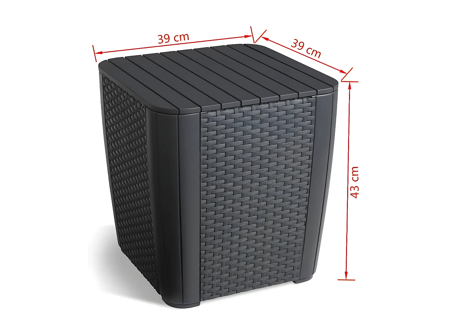 Prolenta Premium -  Table d'appoint de jardin Luzon Osier plat Grapte