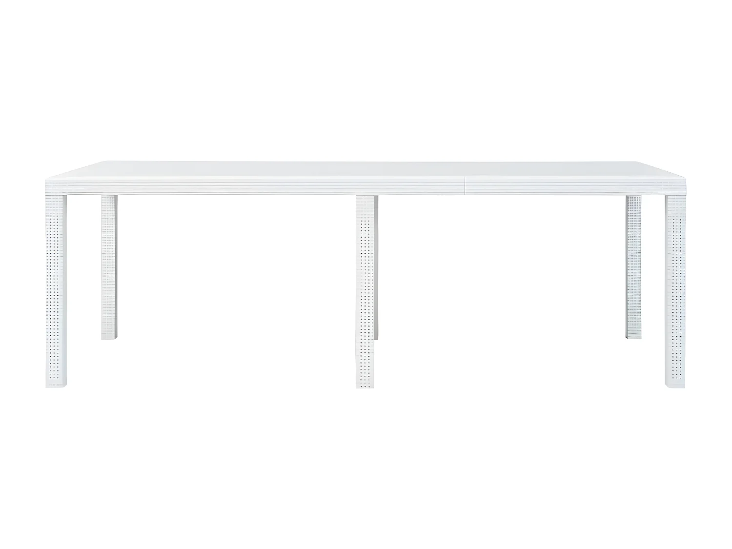 Celandor  Table de jardin Blanc 220x90x72 cm Plastique Aspect de rotin