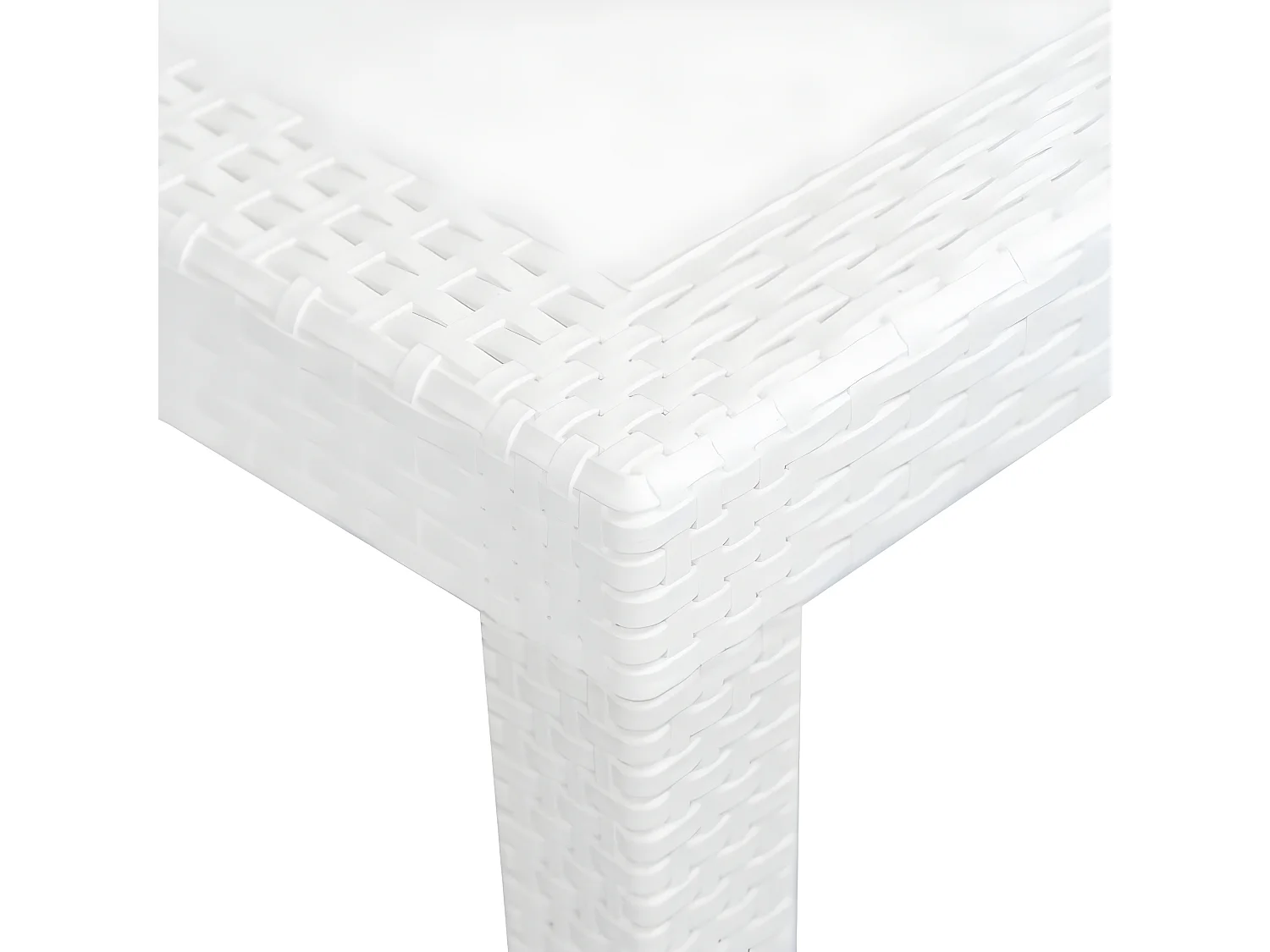 Celandor  Table de jardin Blanc 220x90x72 cm Plastique Aspect de rotin