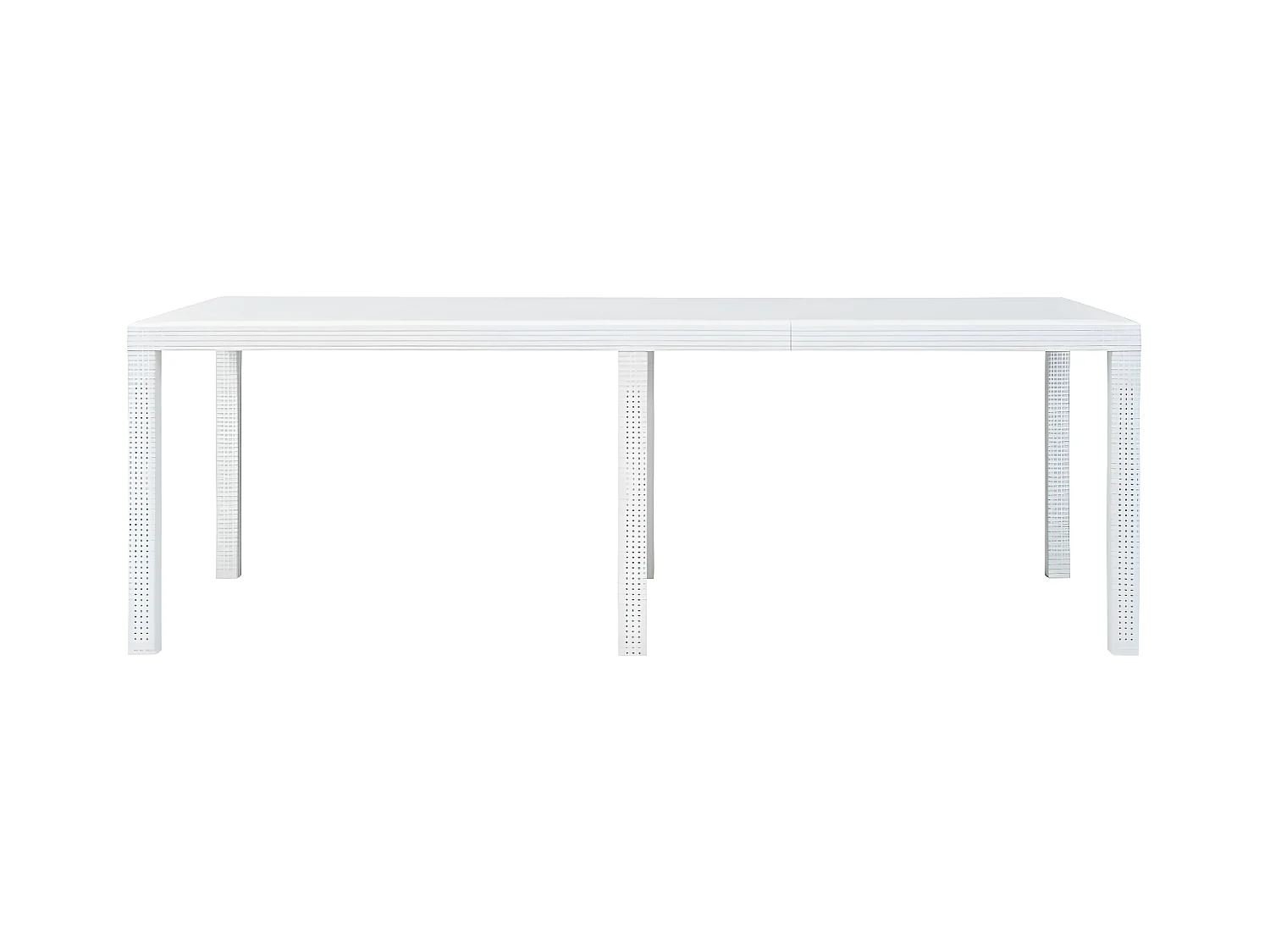 Celandor  Table de jardin Blanc 220x90x72 cm Plastique Aspect de rotin