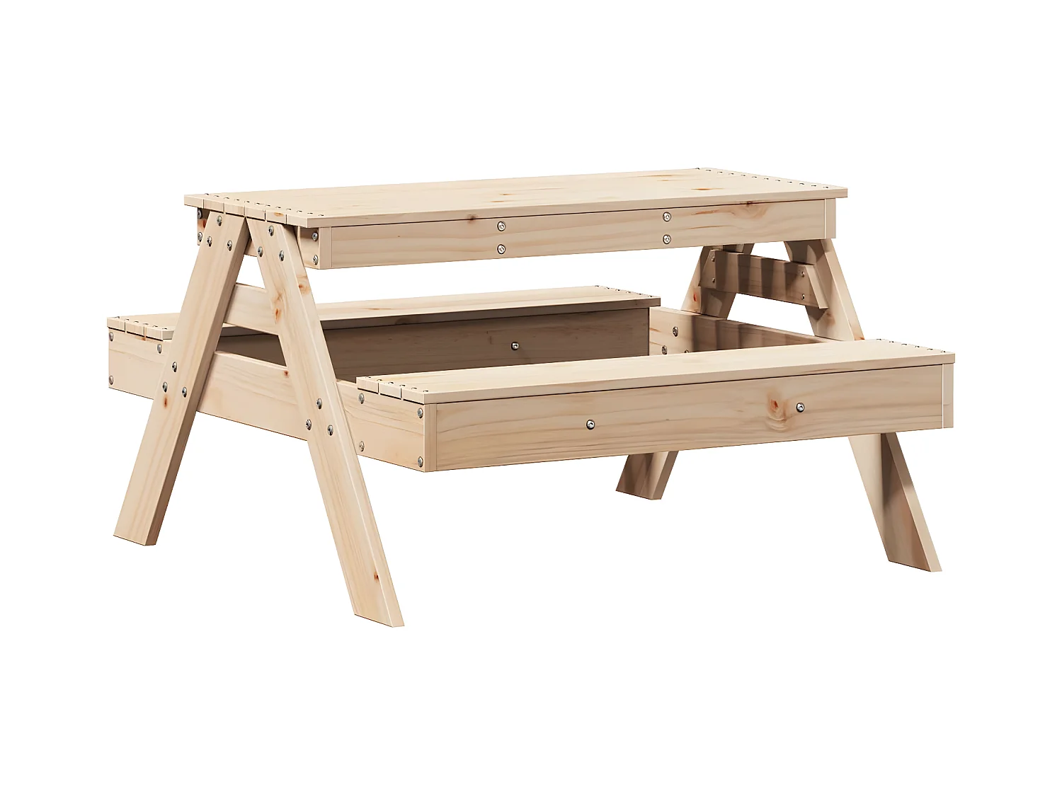 Quindel  Table de pique-nique pour enfants 88x97x52cm bois massif de pin