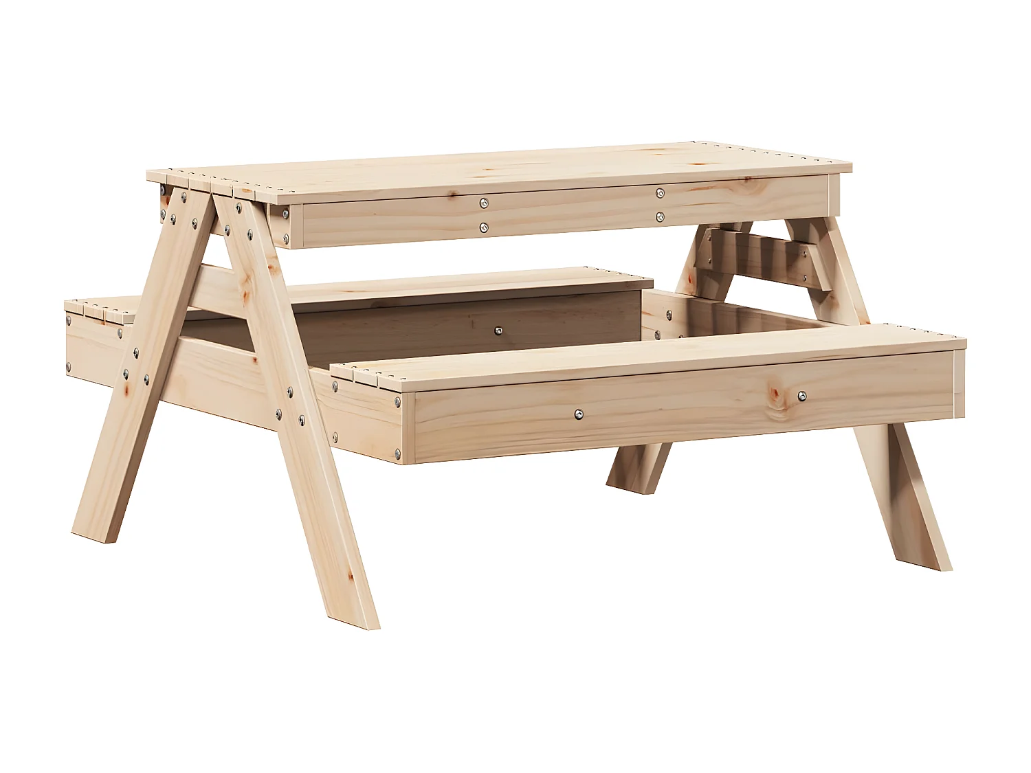 Quindel  Table de pique-nique pour enfants 88x97x52cm bois massif de pin