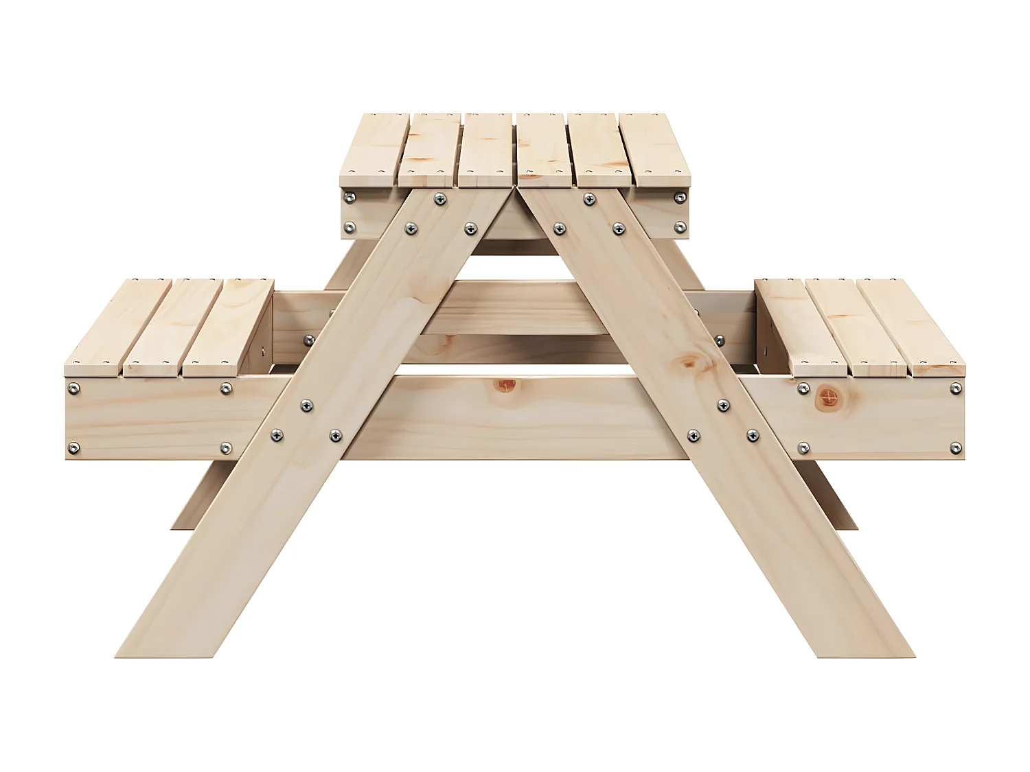 Quindel  Table de pique-nique pour enfants 88x97x52cm bois massif de pin