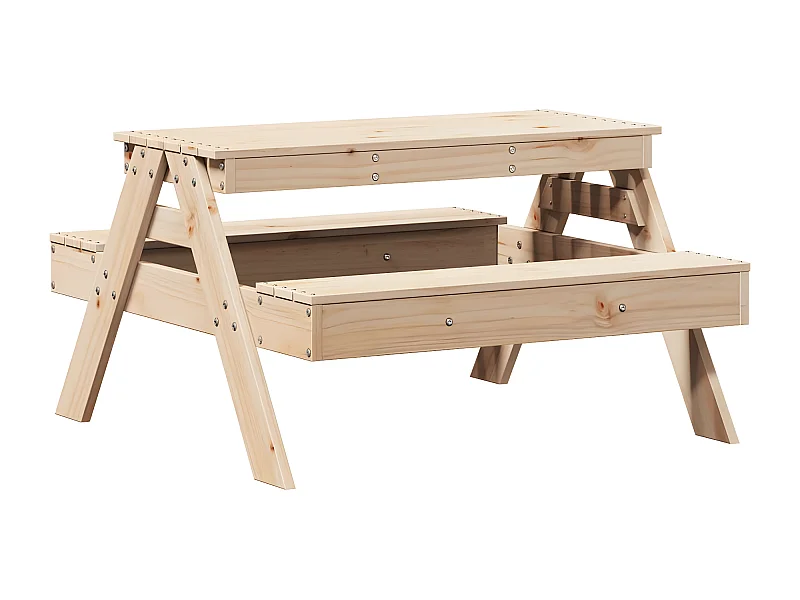 Quindel  Tavolo da Picnic per Bambini 88x97x52 cm Legno Massello di Pino