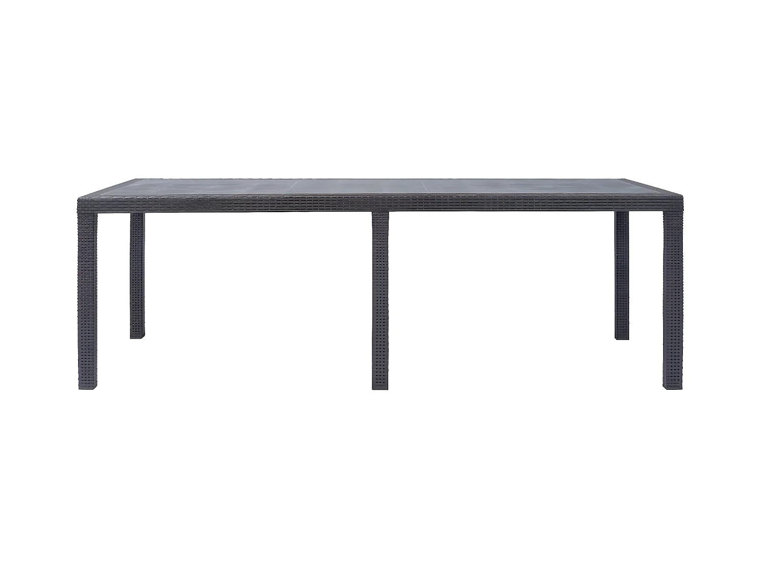 Celandor  Table de jardin Marron 220x90x72 cm Plastique Aspect de rotin