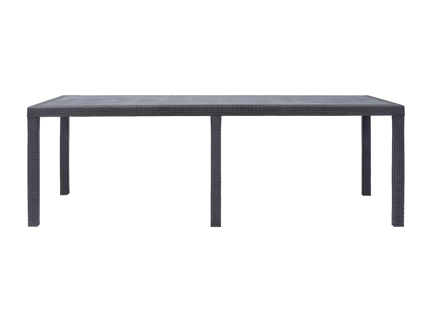 Celandor  Table de jardin Marron 220x90x72 cm Plastique Aspect de rotin