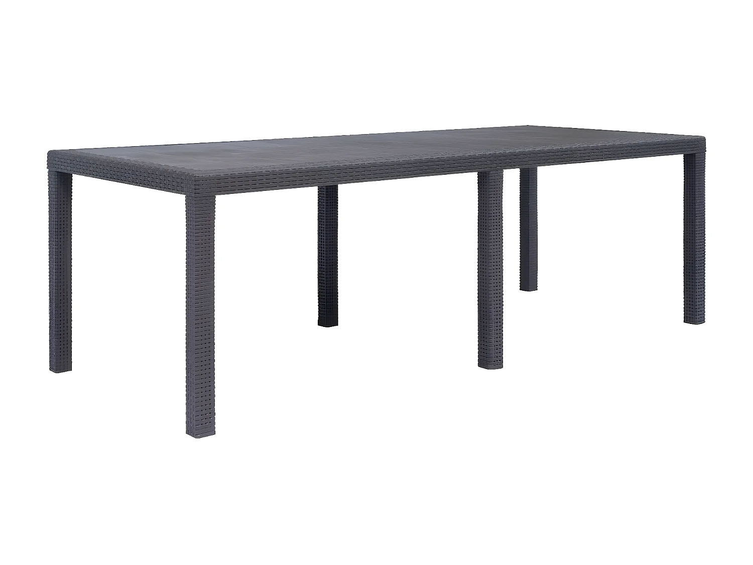 Celandor  Table de jardin Marron 220x90x72 cm Plastique Aspect de rotin
