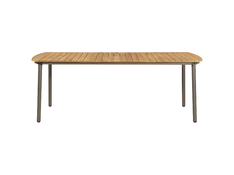 Garden Furniture -  Tavolo da Giardino 200x100x72cm in Massello di Acacia e Acciaio