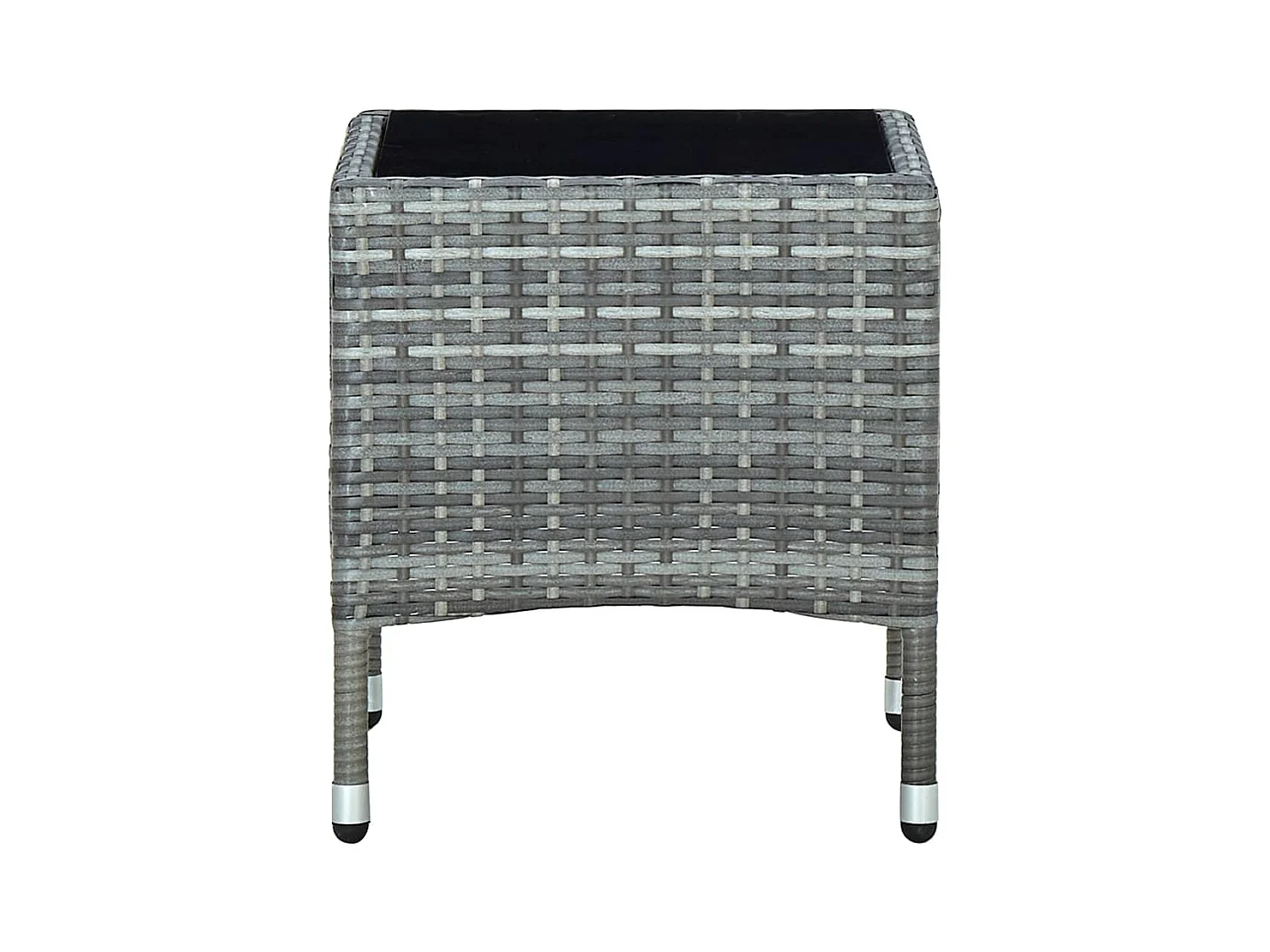 Emilie-Jean  Table de jardin Gris 40x40x45 cm Résine tressée
