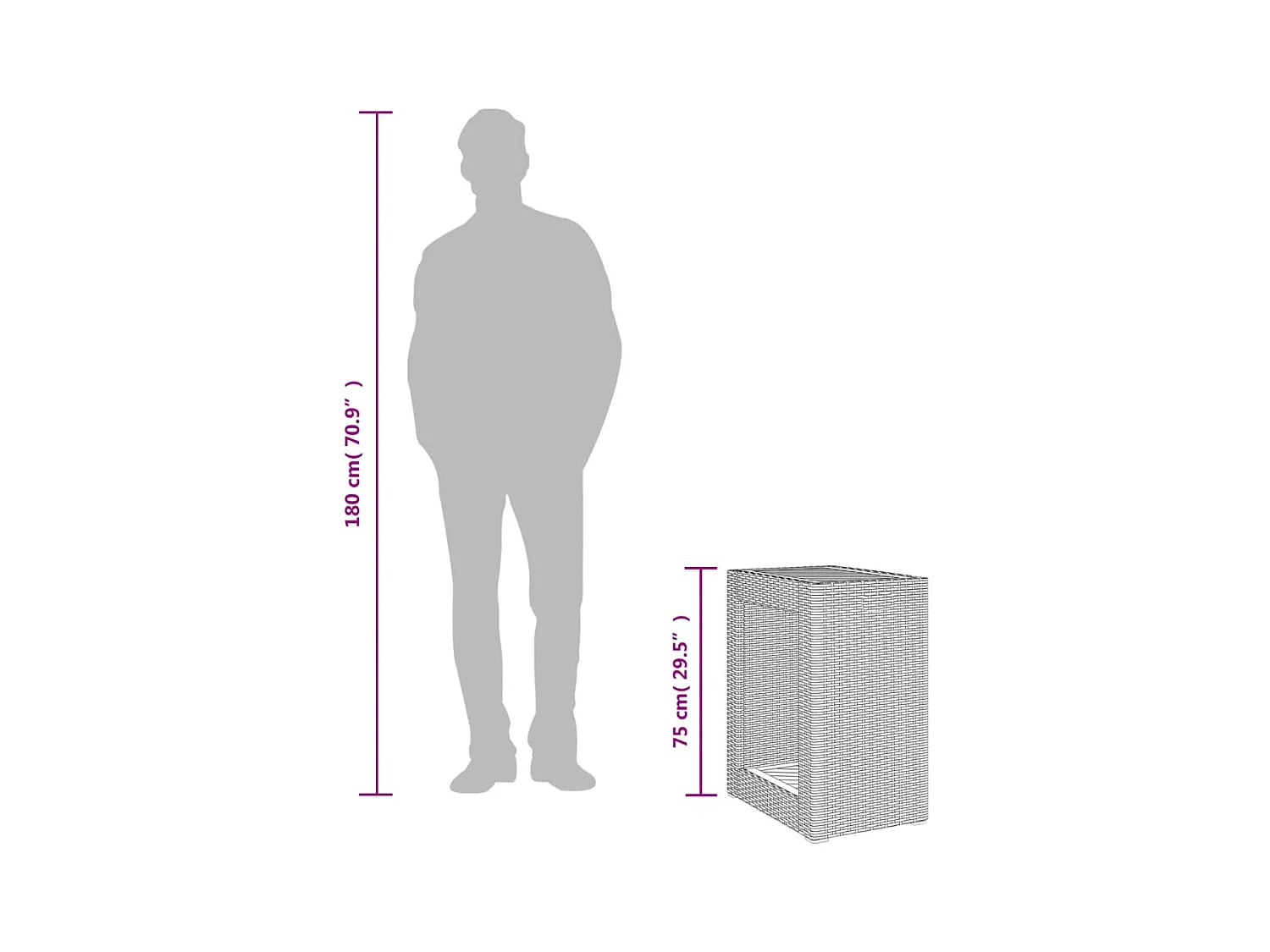 Kävlinge  Tuinbijzettafel met houten blad 60x40x75 cm poly rattan beige