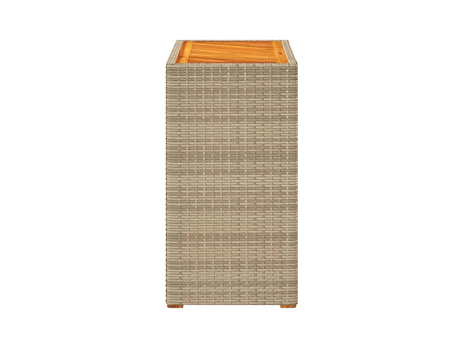 Kävlinge  Tuinbijzettafel met houten blad 60x40x75 cm poly rattan beige