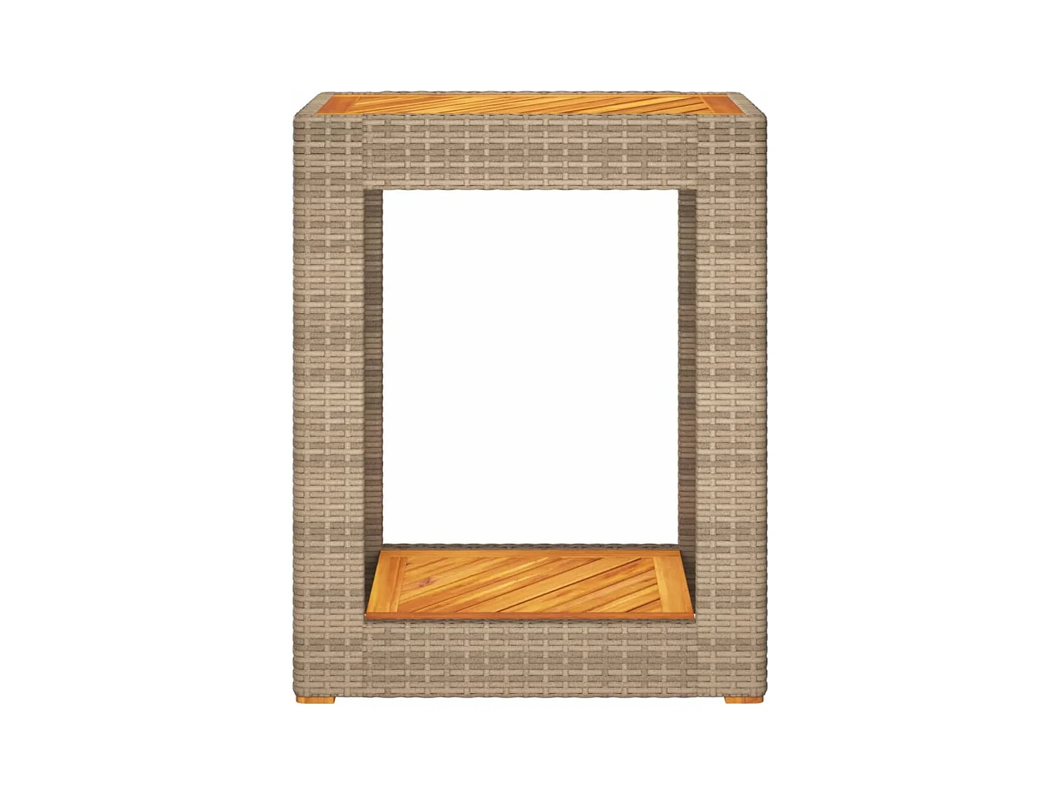 Kävlinge  Tuinbijzettafel met houten blad 60x40x75 cm poly rattan beige