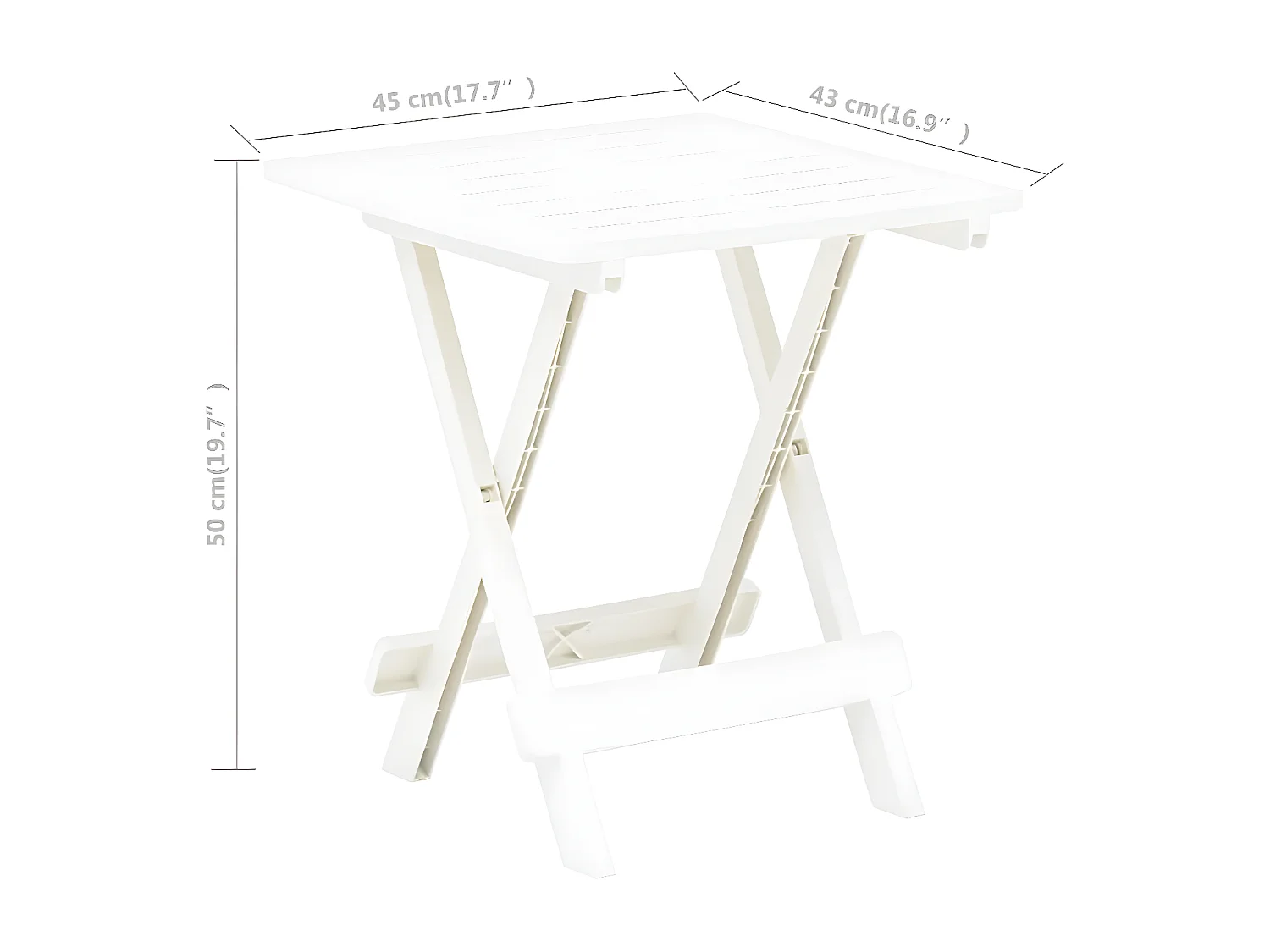 Bålsta  Table pliable de jardin blanc 45x43x50 cm plastique