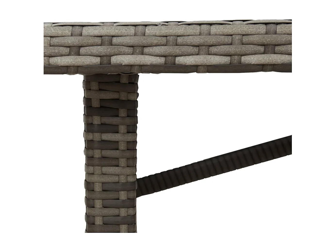 Cavan Lower  Table de jardin dessus en verre gris 190x80x74cm résine tressée