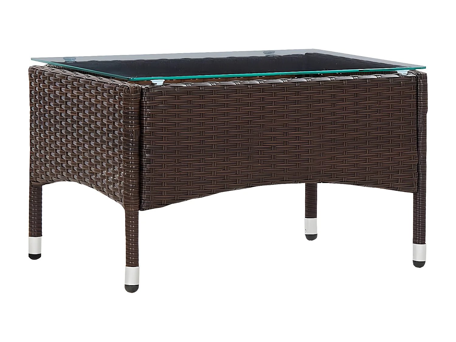 Paul-Armand-Luc  Salontafel 60x40x36 cm poly rattan bruin