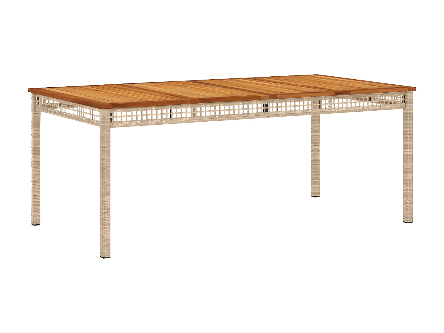 Centreville  Tuintafel 180x90x75 cm poly rattan en acaciahout beige
