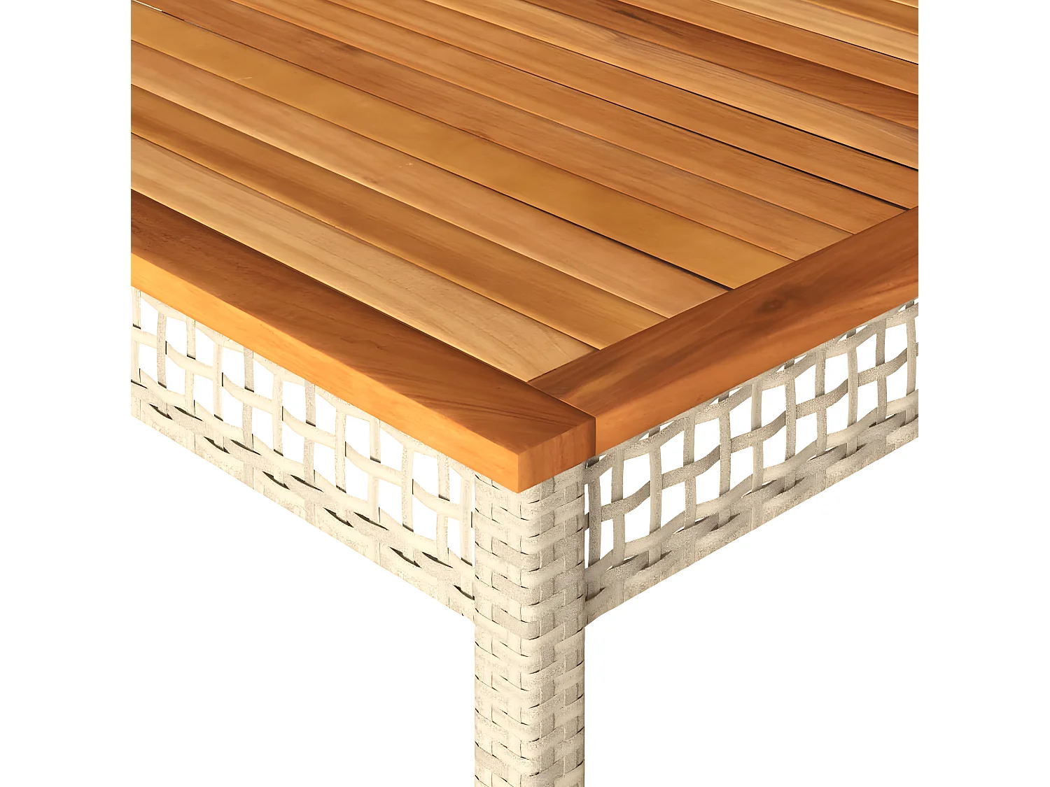 Centreville  Tuintafel 180x90x75 cm poly rattan en acaciahout beige