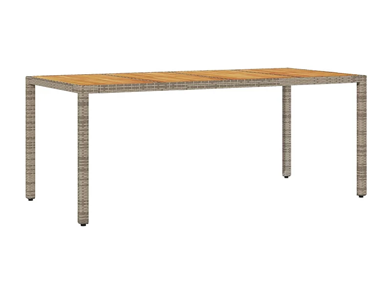 Berrin  Table de jardin et dessus en bois d'acacia gris résine tressée