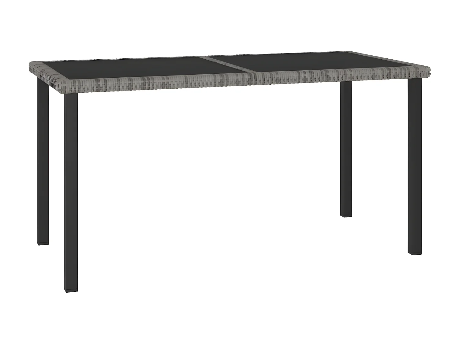 Natalie Hope  Tavolo da Pranzo da Giardino Grigio 140x70x73 cm in Polyrattan