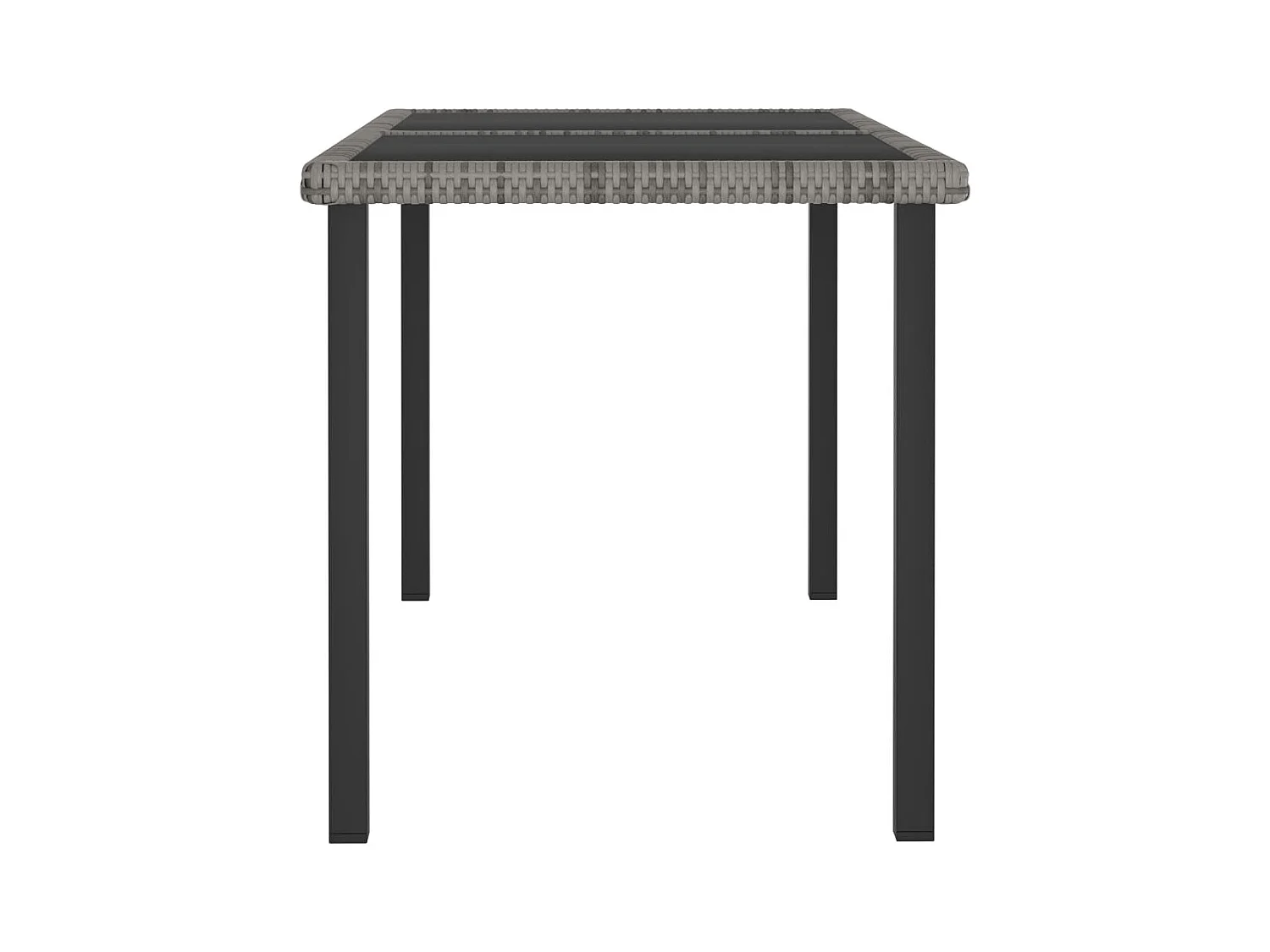 Natalie Hope  Table à dîner de jardin Gris 140x70x73 cm Résine tressée