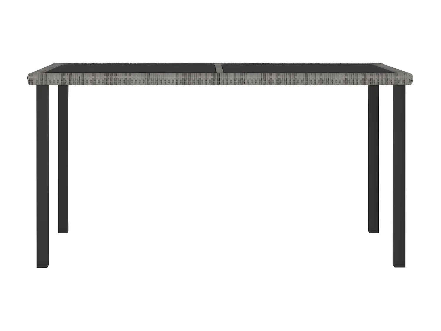 Natalie Hope  Garten-Esstisch Grau 140x70x73 cm Poly Rattan