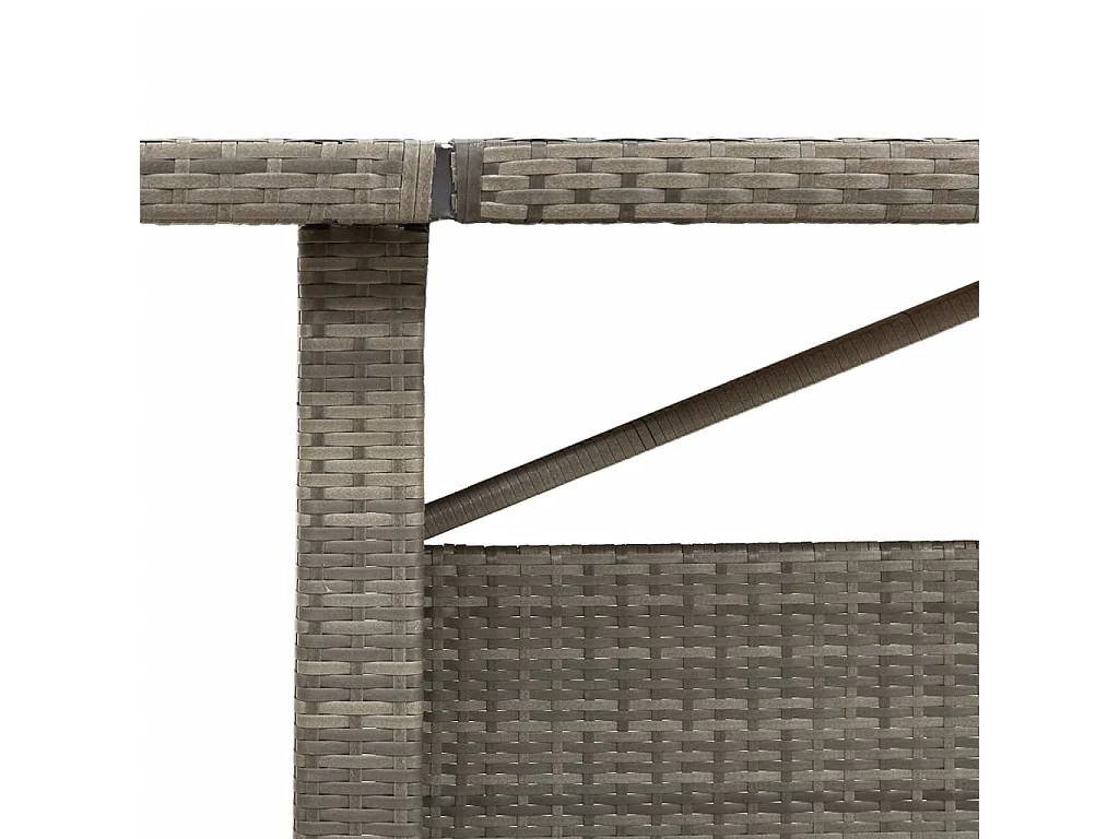 Michiel  Table de jardin et dessus en bois d'acacia gris résine tressée