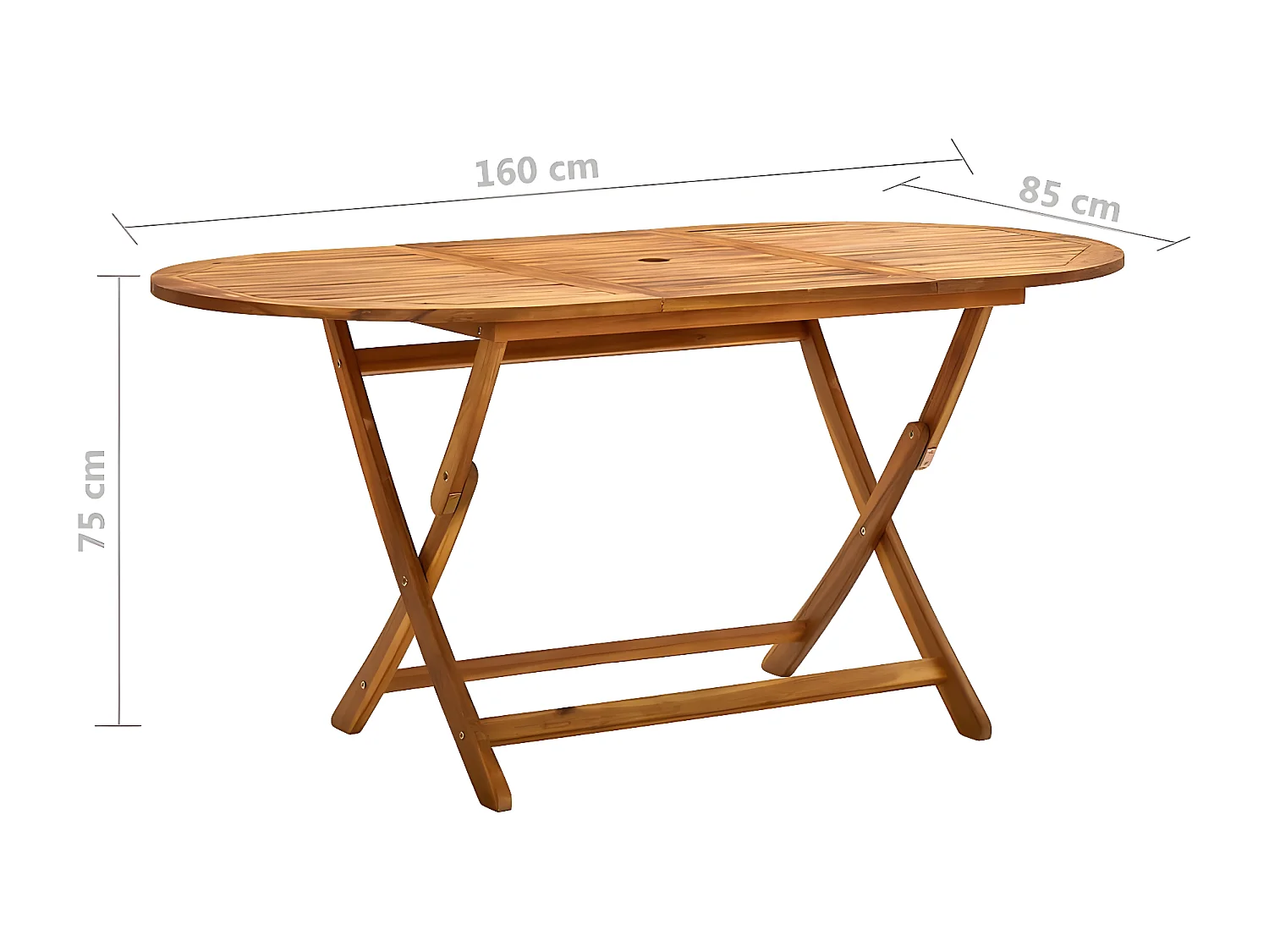 Celronor  Tuintafel inklapbaar 160x85x75 cm massief acaciahout