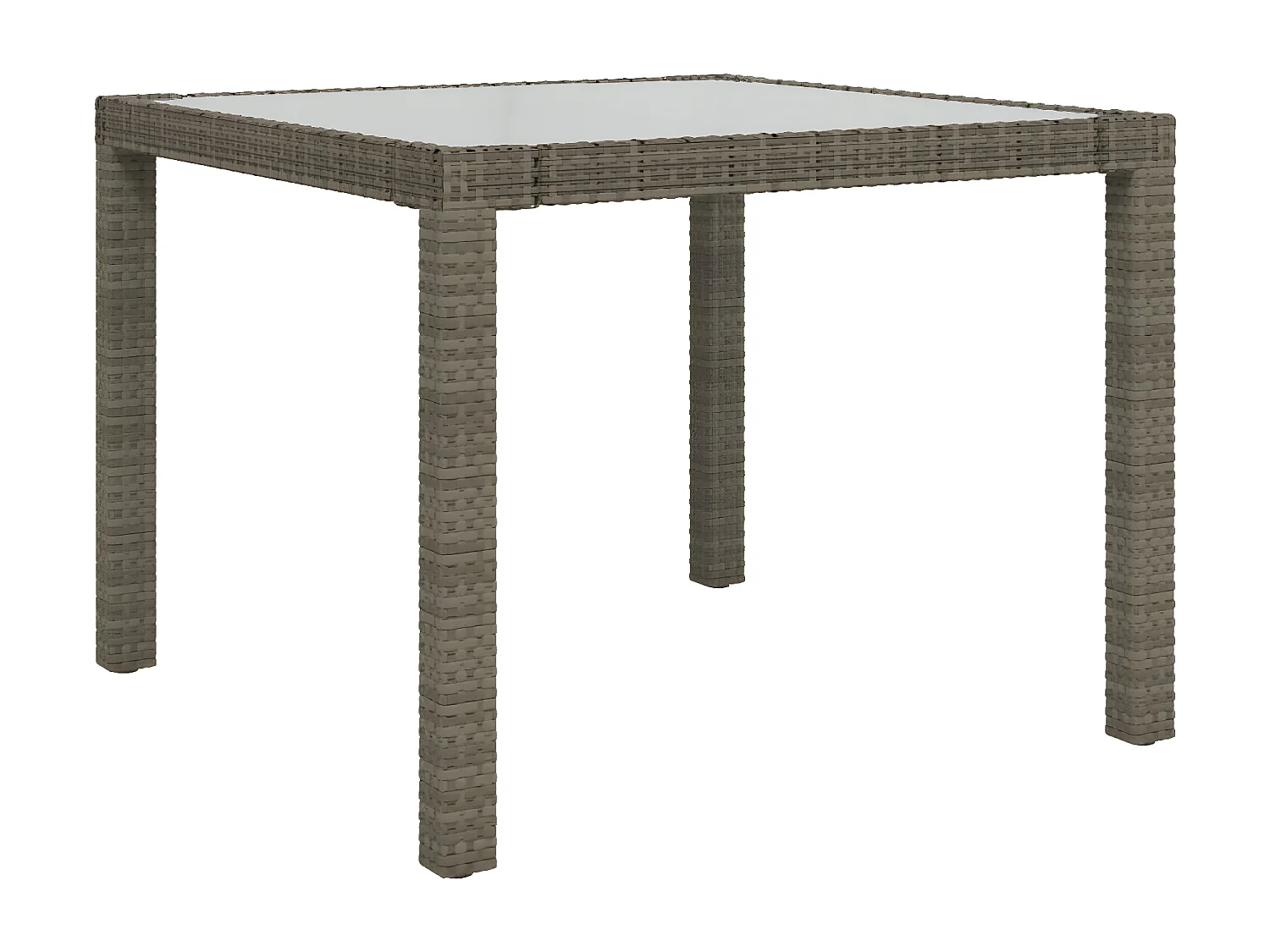 Harko  Table de jardin 90x90x75 cm Verre trempé et résine tressée Gris