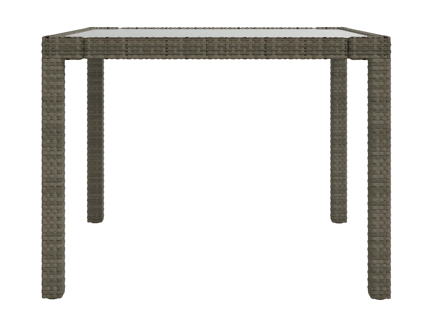Harko  Table de jardin 90x90x75 cm Verre trempé et résine tressée Gris