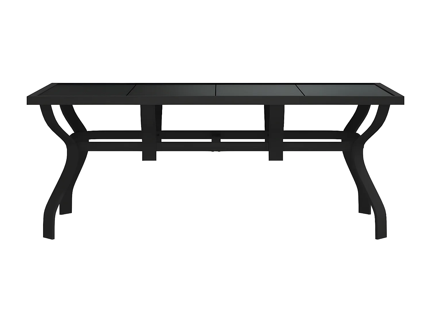 Eline  Table de jardin Noir 180x80x70 cm Acier et verre