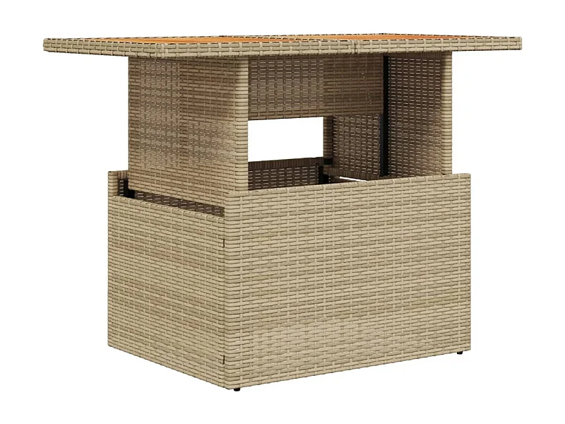 Pyr  Tuintafel 100x55x73 cm poly rattan en acaciahout beige