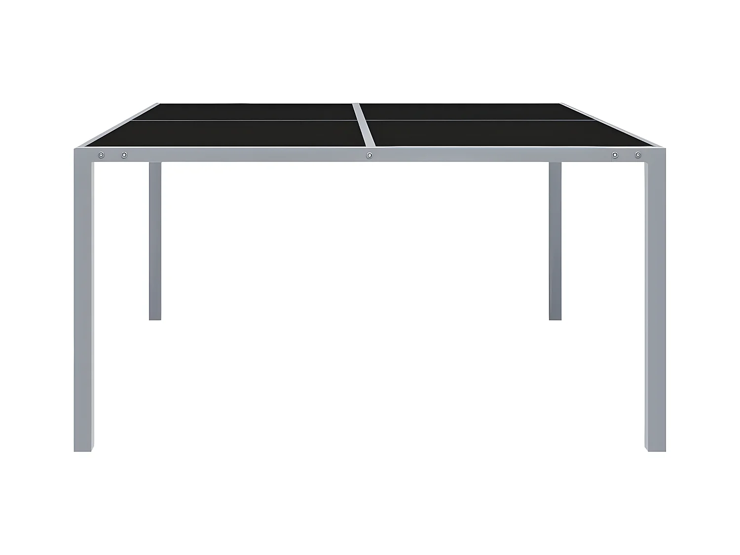 Garden Furniture -  Table de jardin 130x130x72 cm Gris Acier et verre