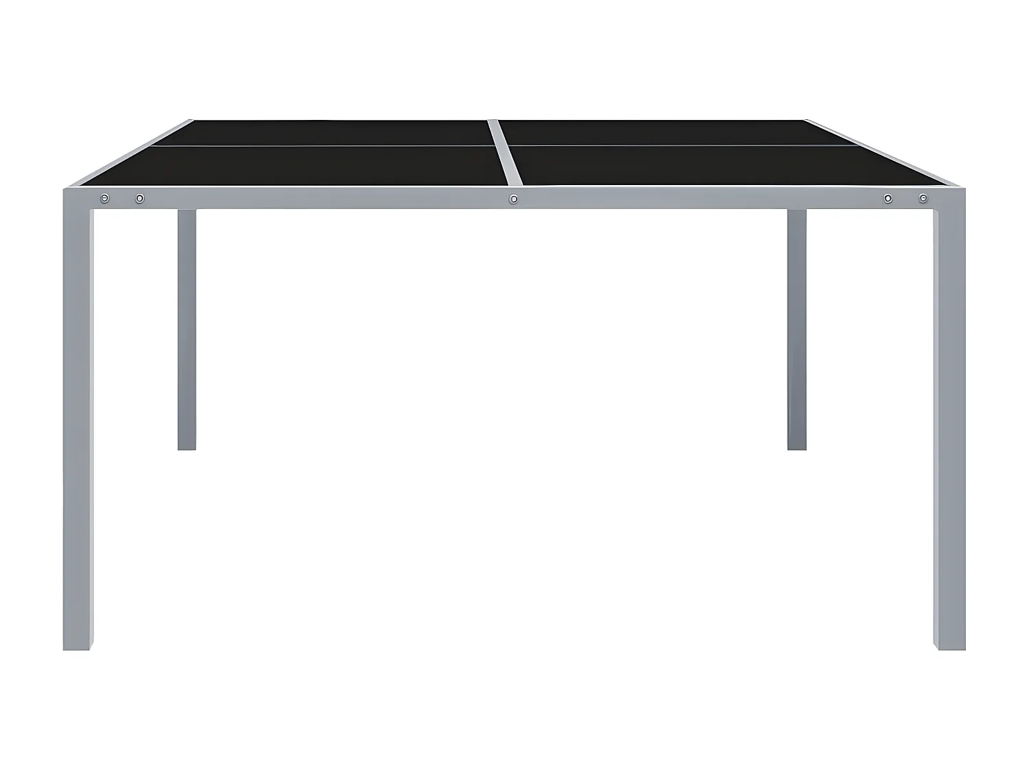 Garden Furniture -  Table de jardin 130x130x72 cm Gris Acier et verre
