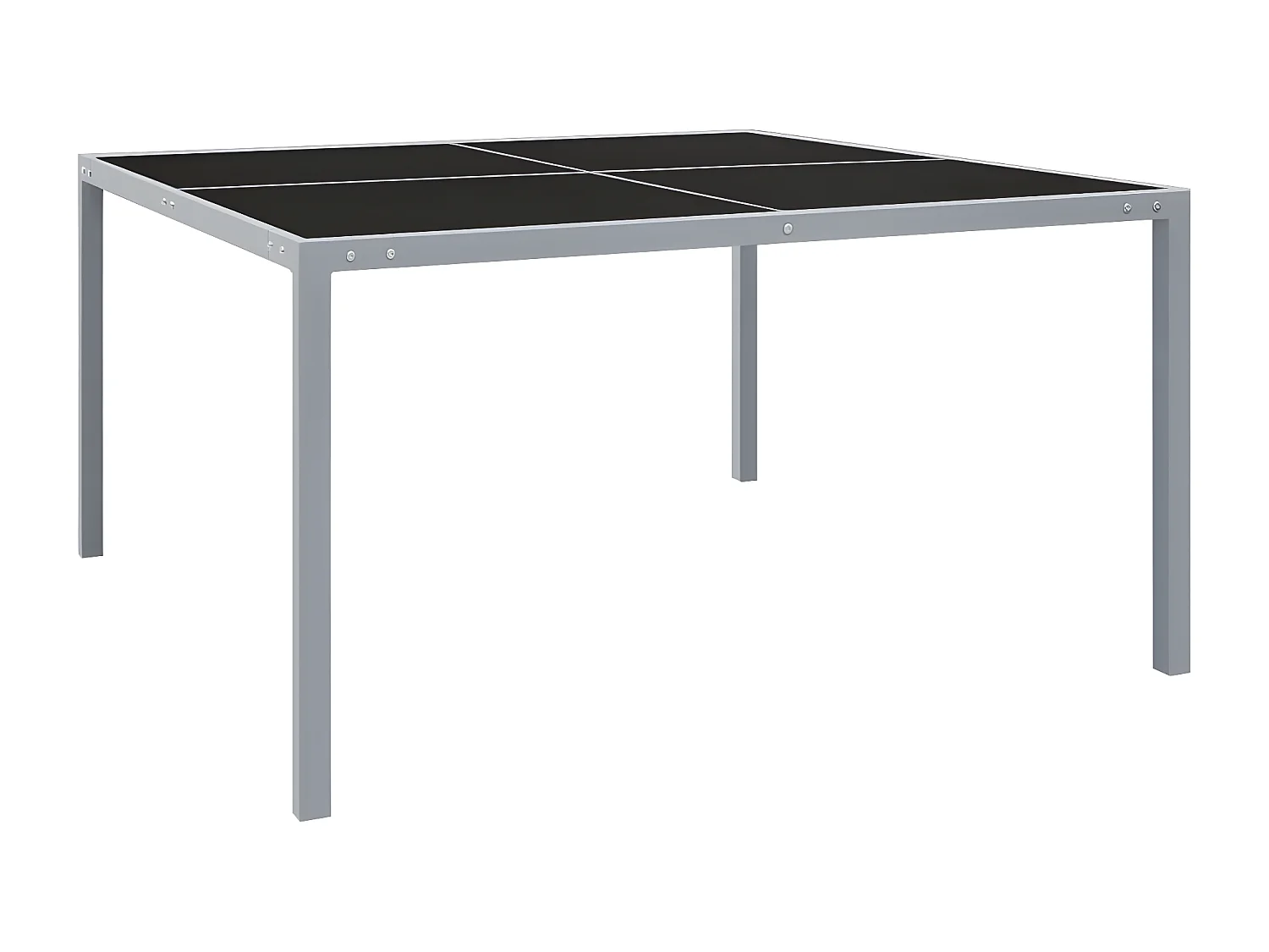 Garden Furniture -  Table de jardin 130x130x72 cm Gris Acier et verre