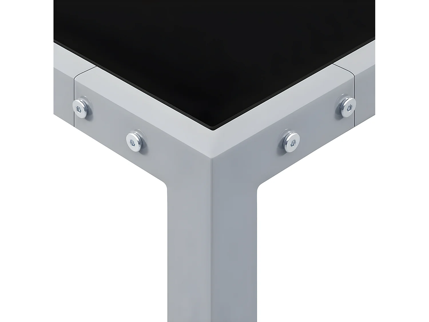 Garden Furniture -  Table de jardin 130x130x72 cm Gris Acier et verre