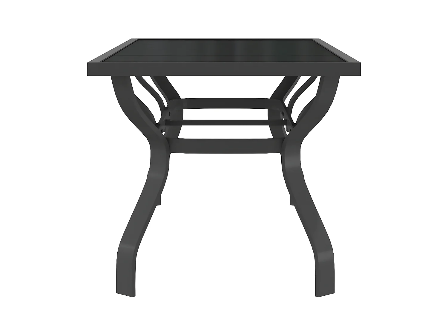 Eline  Gartentisch Grau und Schwarz 180x80x70 cm Stahl und Glas