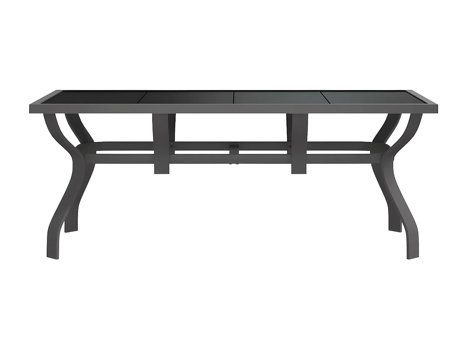 Eline  Table de jardin Gris et noir 180x80x70 cm Acier et verre