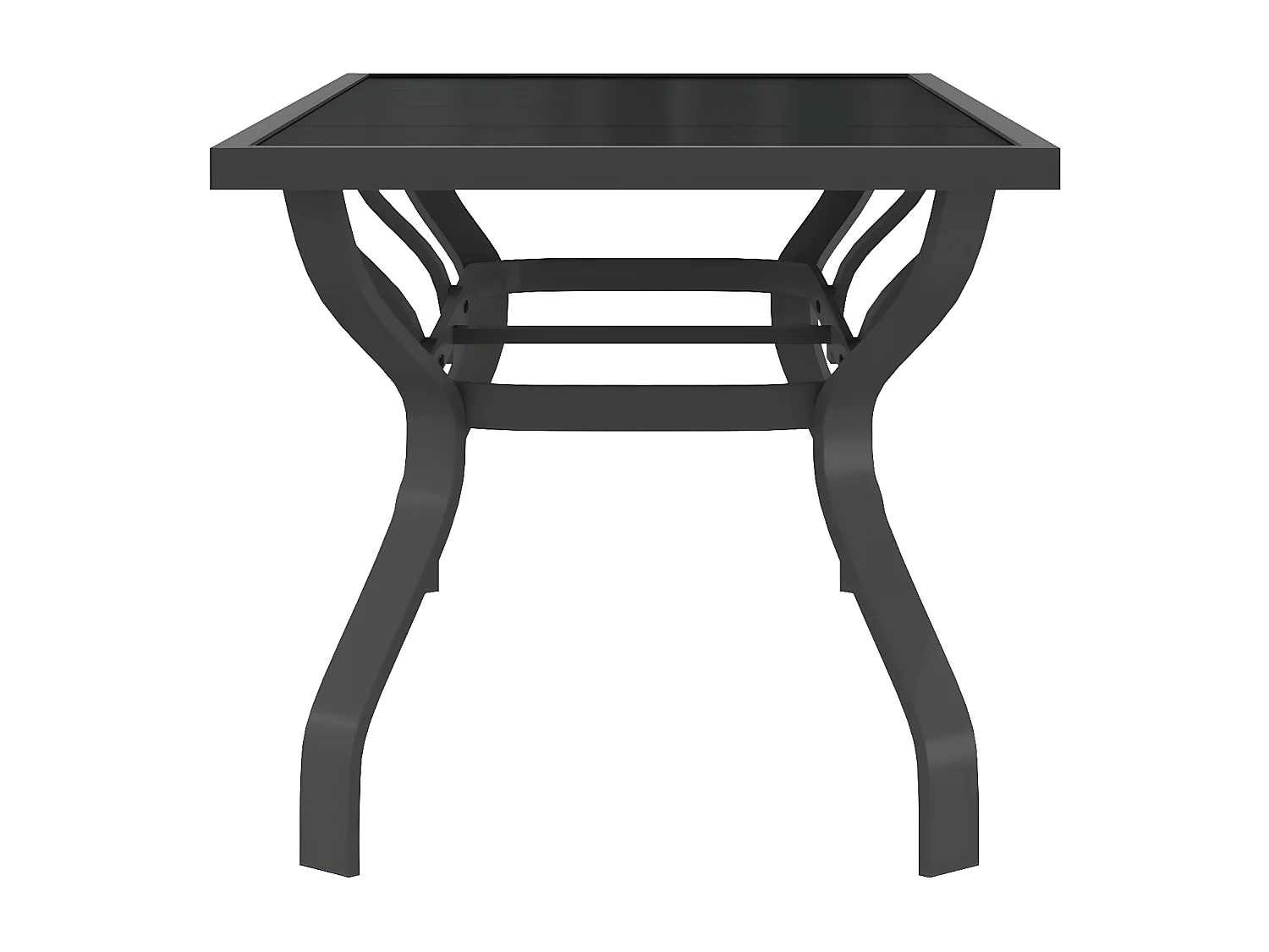 Eline  Table de jardin Gris et noir 180x80x70 cm Acier et verre