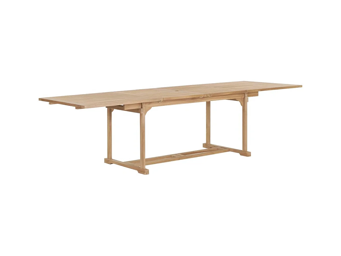Sylanor  Table extensible de jardin 180-280x100x75 cm Teck solide