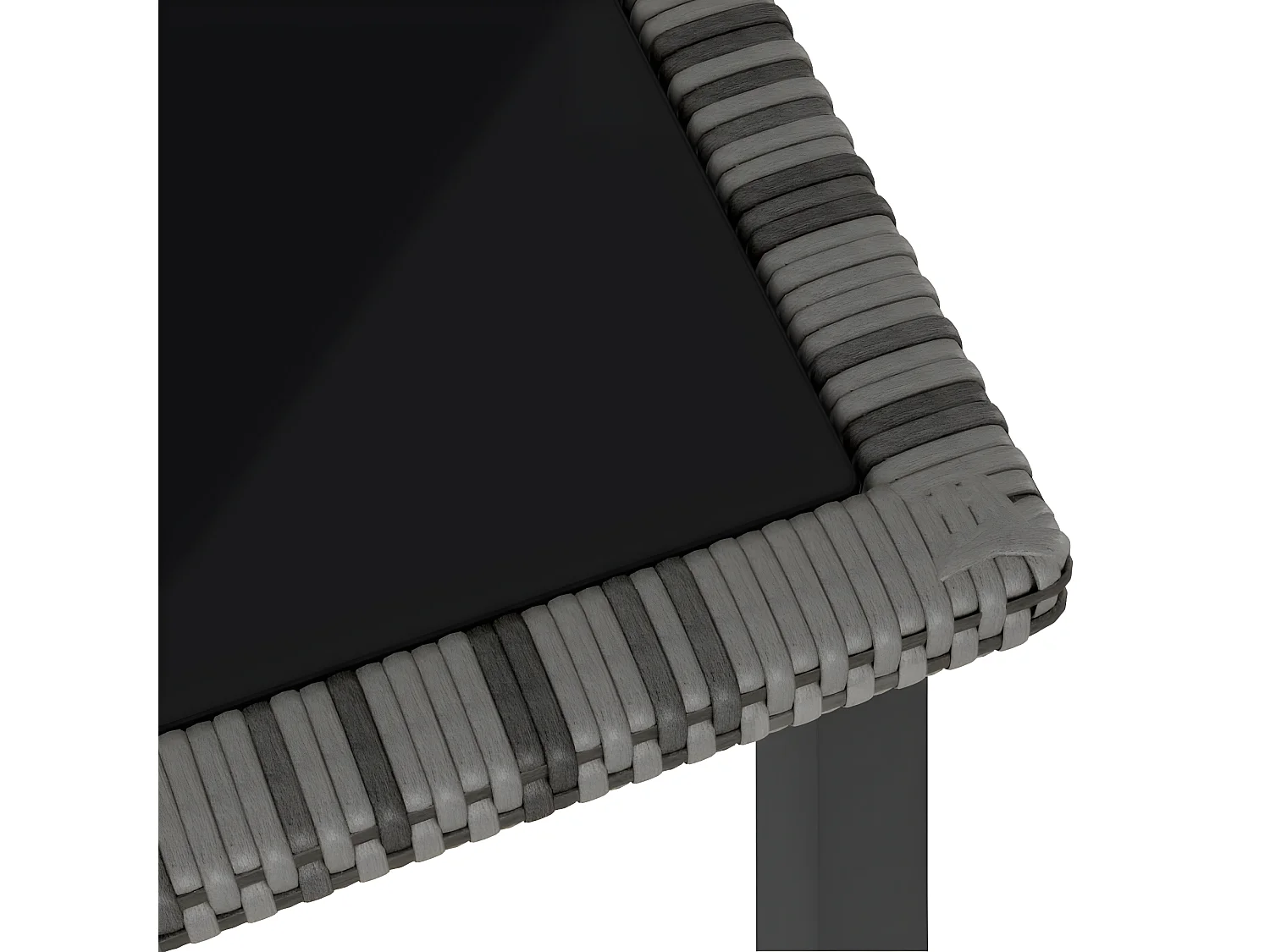 Natalie Hope  Table à dîner de jardin Gris 70x70x73 cm Résine tressée