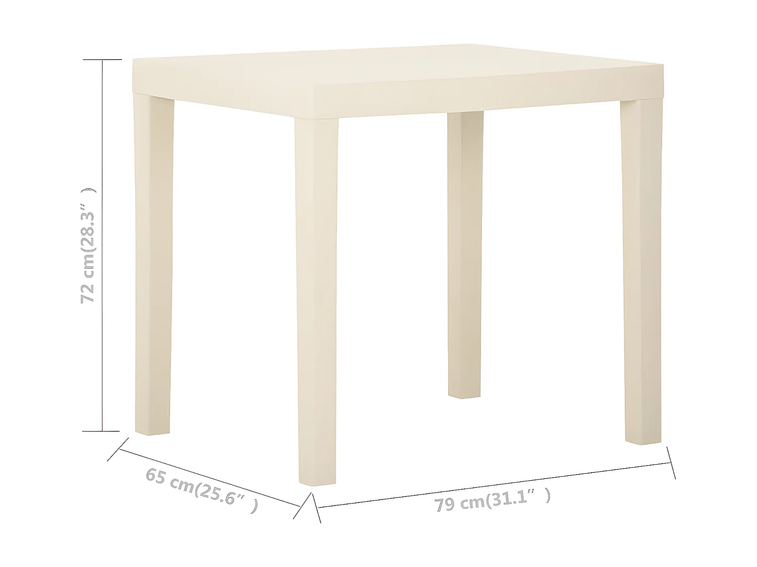 Blankenberge  Table de jardin Blanc 79x65x72 cm Plastique