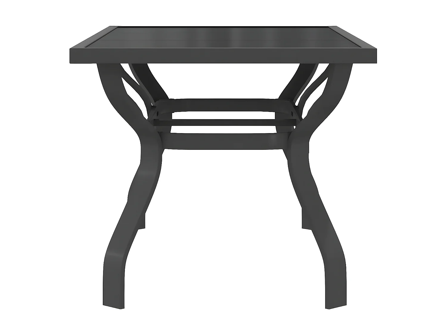 Eline  Table de jardin Gris et noir 140x70x70 cm Acier et verre