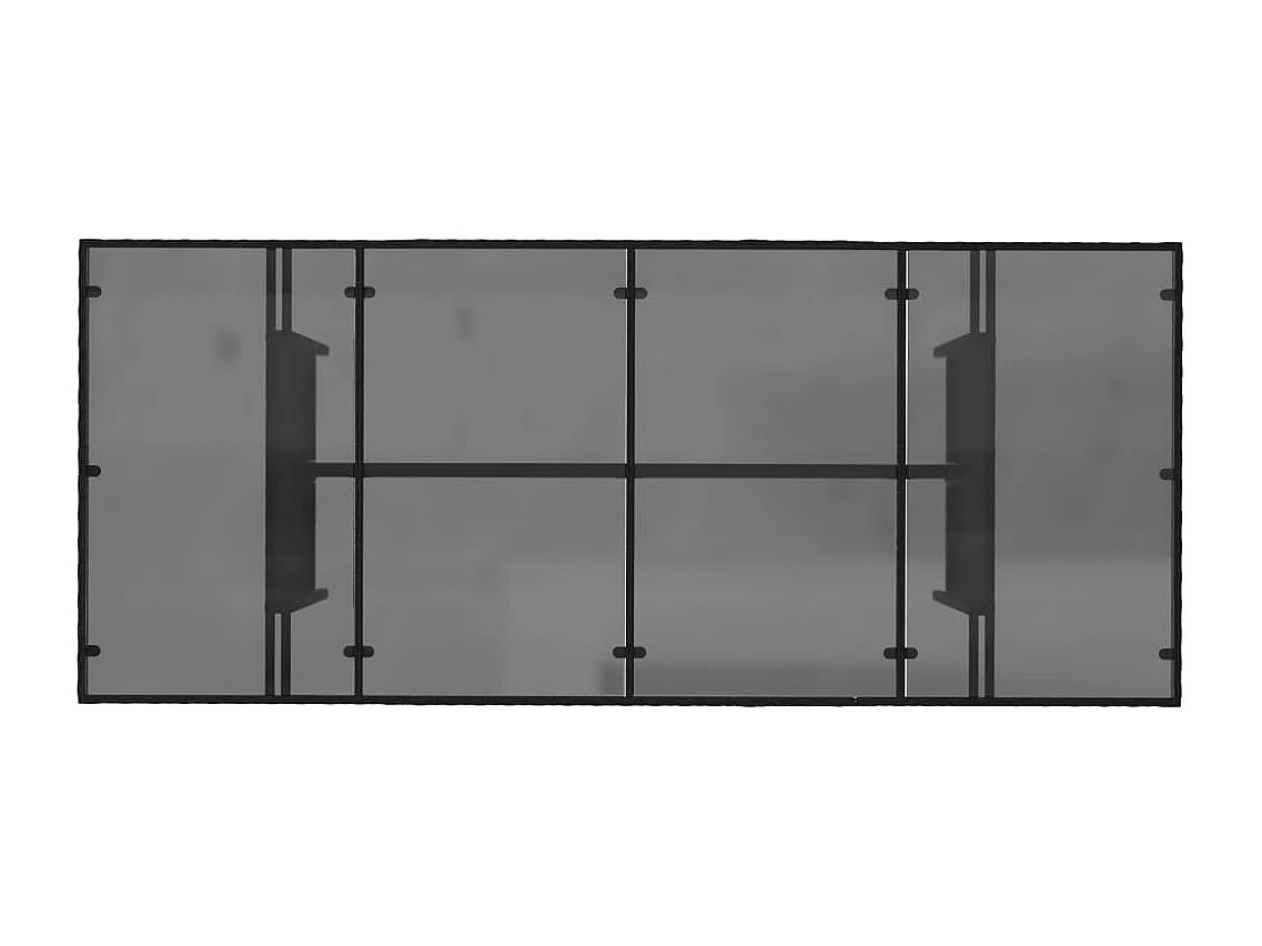 Cavan Lower  Mesa de jardín superficie de vidrio ratán PE negro 190x80x74 cm