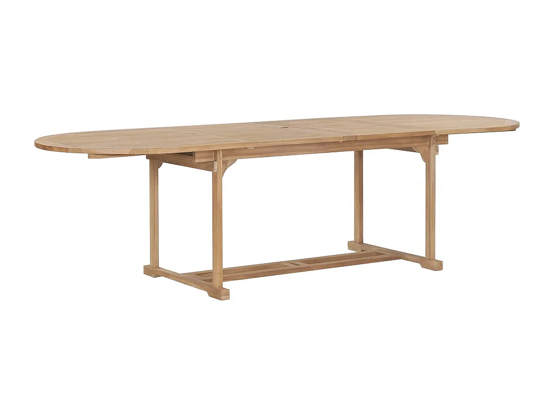 Sylanor  Table extensible de jardin 180-280x100x75 cm Teck solide Ovale