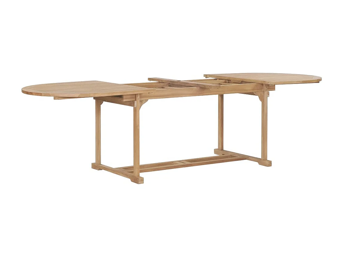 Sylanor  Table extensible de jardin 180-280x100x75 cm Teck solide Ovale