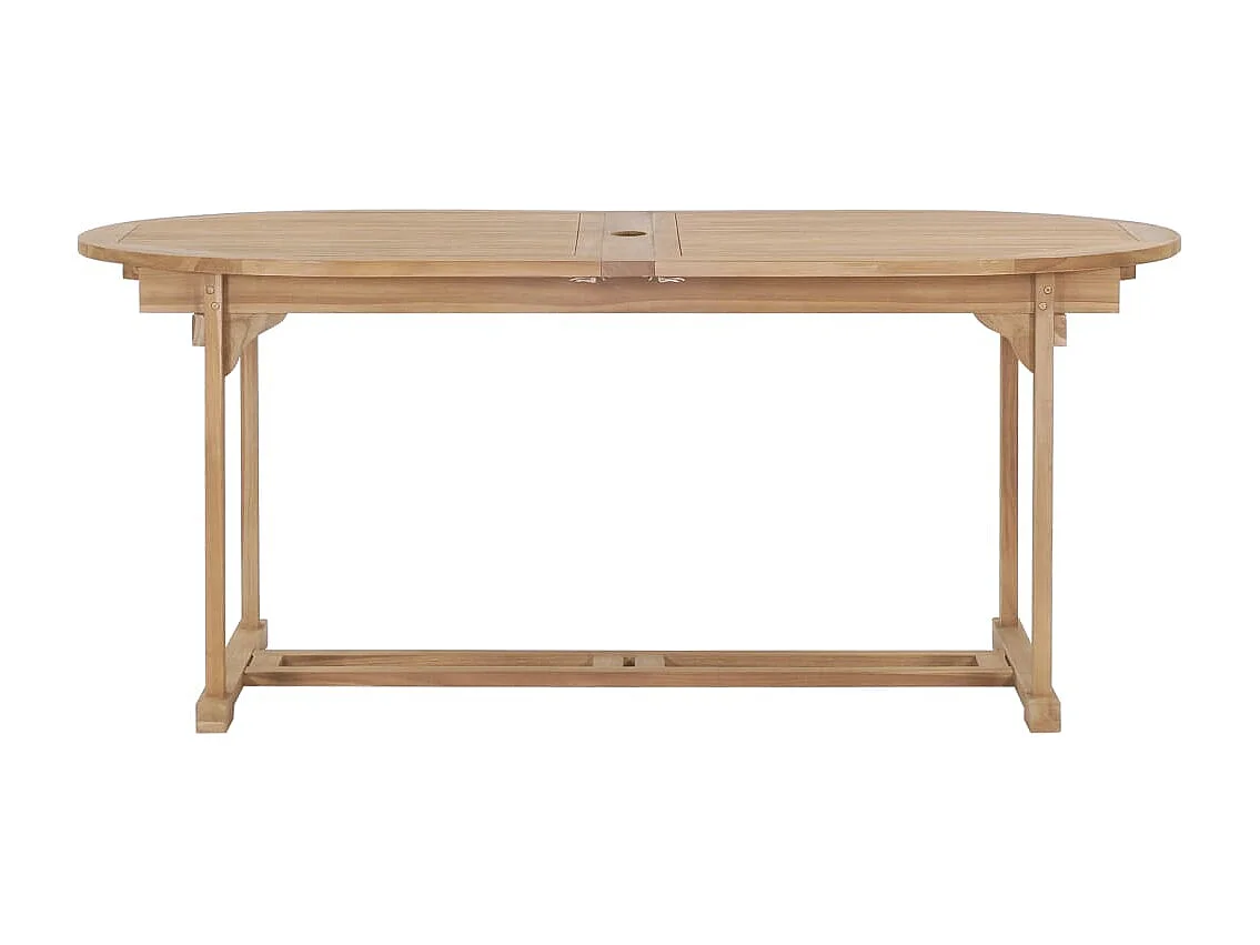 Sylanor  Table extensible de jardin 180-280x100x75 cm Teck solide Ovale