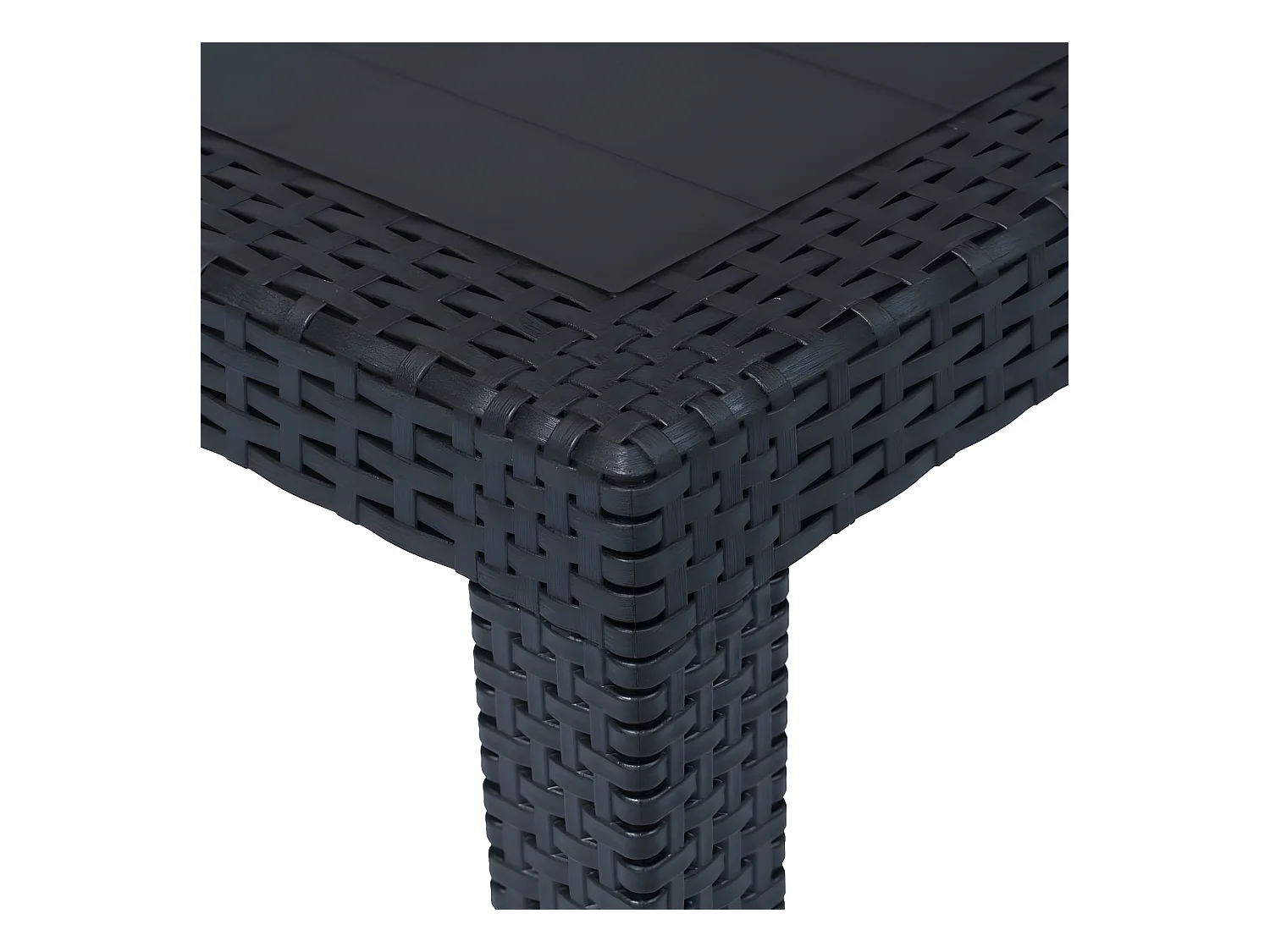 Celandor  Table de jardin Anthracite 79x79x72cm Plastique Aspect de rotin