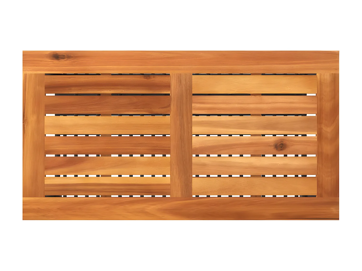 Centreville  Table de jardin noir 70x38x42 cm résine tressée et bois acacia