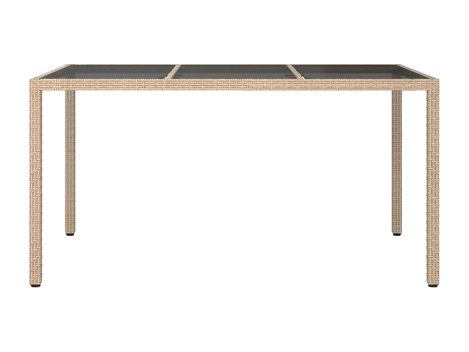 Harko  Tuintafel 150x90x75 cm gehard glas en poly rattan beige