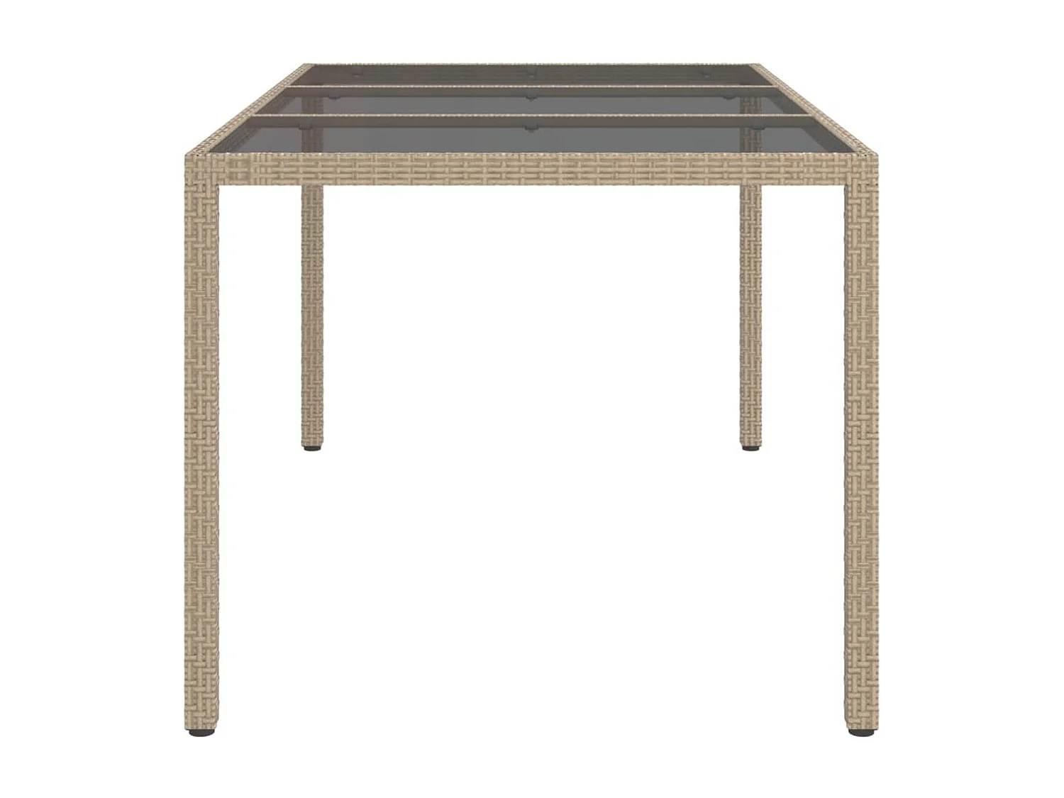 Harko  Table de jardin 150x90x75 cm Verre trempé/résine tressée Beige